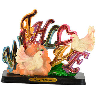                      KESAR ZEMS Capodimonte Statue Of LOVE BIRDS DOVE FIGURINE - E (13 X 5 X 12 CM) Multicolor                                              