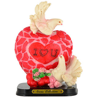 KESAR ZEMS Capodimonte Statue Of LOVE BIRDS DOVE FIGURINE - G (9 X 6 X 13 CM) Multicolor