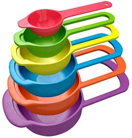Mugdha Enterprise 6pcs Plastic Measuring Cups and Spoons