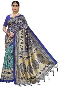 Siddhivinayak Presents Art silk saree 4 Color Combination With Unstitched Blouse Piece (Blue-Green)