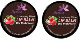 Alphacia 100 Natural lip care product with Strawberry Shine Lip Blam-20g pack of 2 Strawberry