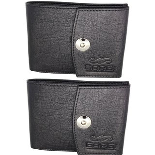                      GARGI Men Black Artificial Leather Wallet ! Combo offer                                              
