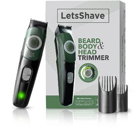 LetsShave Beard, Body  Head Trimmer - Fast Charge, 38 Precision Length Setting, Cord  Cordless Usage