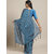 Meia Teal Blue Casual Poly Georgette Solid Saree With Unstitched Blouse
