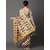 Meia Crema & Purple Festive Cotton Silk Zig Zag Saree With Unstitched Blouse