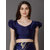 Meia Blue Festive Crepe Printed Saree With Unstitched Blouse
