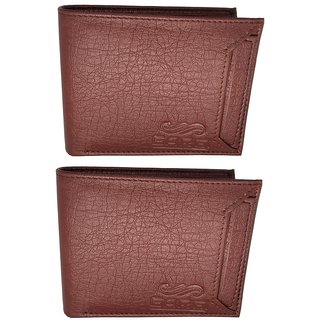                       Gargi Men Brown Artificial Leather Wallet ( Set of 2)                                              