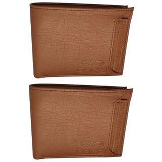                       Gargi Men Tan Artificial Leather Wallet ( Set of 2)                                              