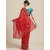 Meia Red Casual Chiffon Embellished Saree With Unstitched Blouse