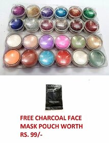 Combo of 12 Pc. Thick  12 Pc Thin Sparkling Nail Art Glitter Powder Set Multicolor (24 Pcs. Set) With Free Gift