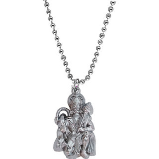                       Sullery Lord Rambhakat Veer Hanuman Bajrang Bali Locket  Silver  Zinc Metal Pendant                                              