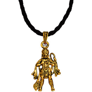                       Sullery Lord Rambhakat Veer Hanuman Bajrang Bali Locket  Gold  Brass Pendant                                              