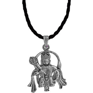                       Sullery Lord Rambhakat Veer Hanuman Bajrang Bali Locket  Silver  Brass Pendant                                              