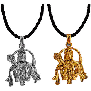                       Sullery Lord Rambhakat Veer Hanuman Bajrang Bali Locket  Silver  Gold  Brass Pendant                                              