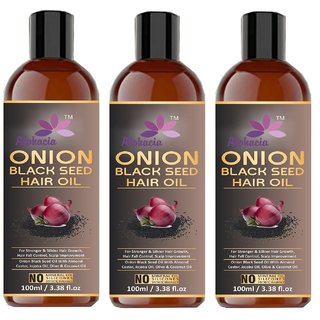                       100 pure  Natural Onion Black Seed Hair Oil -300ml Pack Of 3                                              