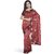 JIVANYA Synthetic Printed Saree with Blouse For Girls and Women, Colour- Maroon