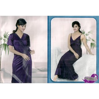                       women's 2pc Sleepwear set Nighty  Over Coat 41 Purple Night dress new bed fun Daily  Nightie  Robe                                              