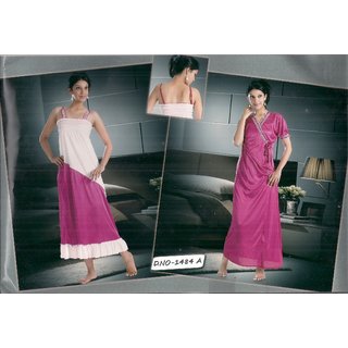                       women's 2pc Sleepwear set Nighty  Over Coat 347 Pink Night dress new bed fun Daily  Nightie  Robe                                              