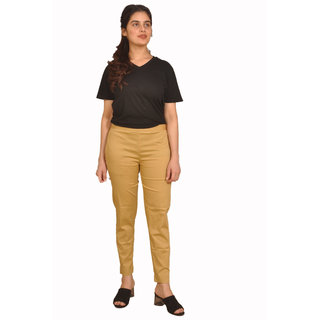                       Chinmaya Women's Casual Solid Lycra Slim Fit Trouser Pant With 2 Side Pocket                                              