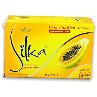                      Silka Whitening Herbal Papaya Soap Enriched With Vitamin E Dermatologist Tested By SilkaSilka Whitening Herbal Papaya So                                              