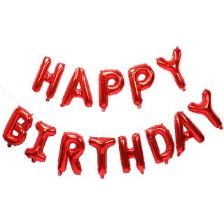                       16 INCH RED HAPPY BIRTHDAY FOIL BALLOON OF 13 LETTERS                                              