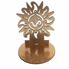 Decorative Handmade Metal Shadow Flower Om Candle Holder/Stand for Pooja, Decorative Showpiece  Gift Item (4x3 Flower O