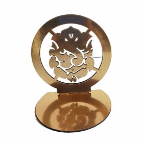 Decorative Handmade Metal Shadow Ganesha Candle Holder/Stand for Pooja, Decorative Showpiece  Gift Item (4x3 Round Gane