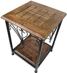 onlinecraft wooden stool (1273) brown