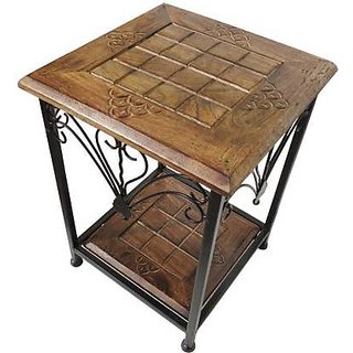 onlinecraft wooden stool (1273) brown