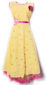 Chic Designs Yellow Long Anarkali Gown