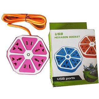 Plastic USB Hexagon Socket (Multicolor)