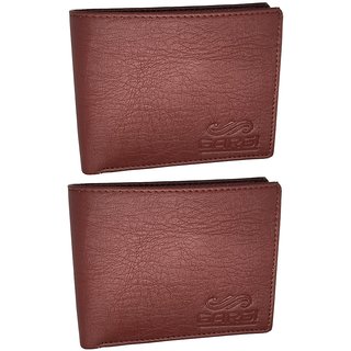                       Gargi Men Brown Artificial Leather Wallet (Set of 2 )                                              