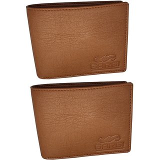                       Gargi Men Tan Artificial Leather Wallet (Set of 2)                                              