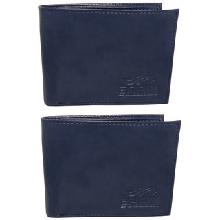                       Gargi Men Blue Artificial Leather Wallet ( Set of 2) Combo offer                                              
