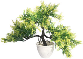 Artificial Green Tree With White Pot