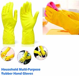 Eastern Club Rubber Hand Gloves Reusable Free Size For Washing, Cleaning Kitchen Garden Pair Of-5