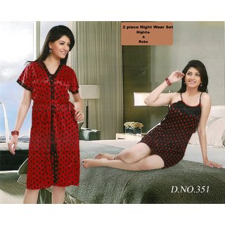                      Red Babydoll  Overlap Design no 351 Womens Nightwear                                              