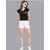 Vivient Women Black Heart Beat Printed Crop Top