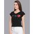 Vivient Women Black Heart Beat Printed Crop Top