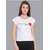 Vivient Women White Heart Beat Printed Crop Top