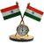 love4ride Imported Indian Flag with Clock for Office Home and Car dashboard