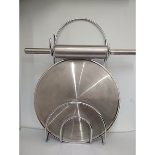                       Shiraz Stainless Steel  Chakla Belan Stand                                              