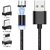 3 in 1 Magnetic USB Charging Cable 2.4 A Fast Charging Micro Type C with Charging Indicator LED Light (Black)
