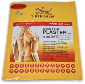 Tiger Balm Plaster for Relief of Muscular Pains, Warm - 2 Plasters (7cm x 10cm)