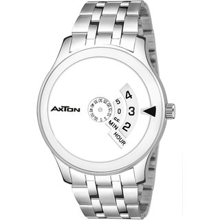                       Axton AXC2301 Men Boys White Round Dial Smart Casual Analog Watch                                              