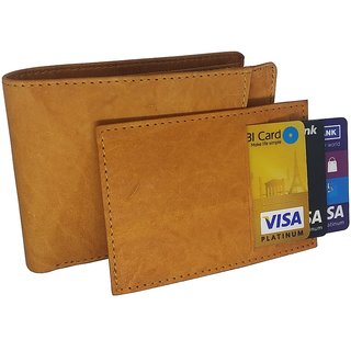                       Gargi Men Tan Genuine Leather Wallet                                              