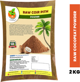 UNIGROW RAW COCOPEAT (COIRPITH)  POWDER (2kg Pack). Fertilizer, natural coconut husk, used in potting mix soil
