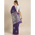Vastranand Purple & Silver-Toned Silk Blend Woven Design Banarasi Saree