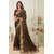 Granthva Fab Designer Brown Silk Embroidered Saree with Blouse Piece