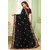 Granthva Fab Designer Black Silk Embroidered Saree with Blouse Piece